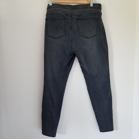 J Jill Womens Denim 5 Pocket Leggings Jeggings Vintage Black Wash Grunge Moto 10 - Picture 2 of 12